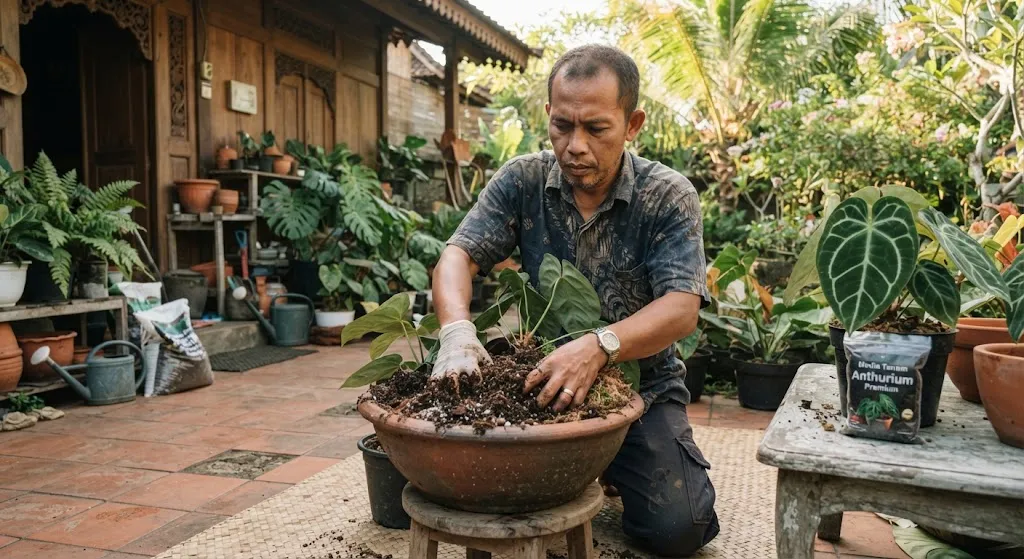 Cara Merawat Tanaman Anthurium (AI Generated)
