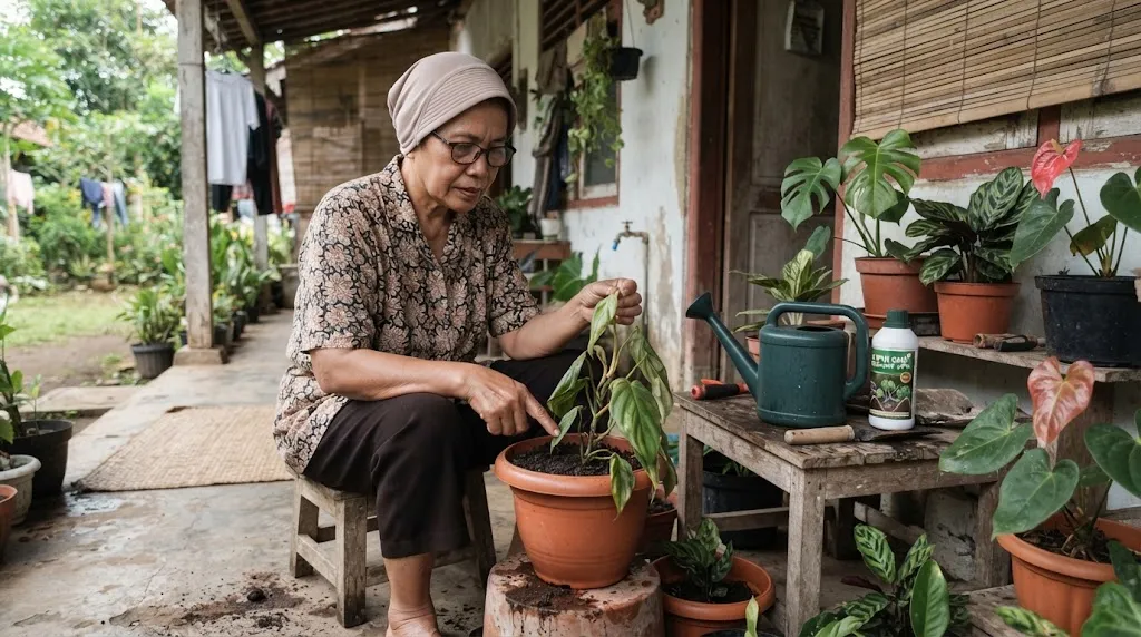 Perawatan Tanaman Pot. (AI Generated)