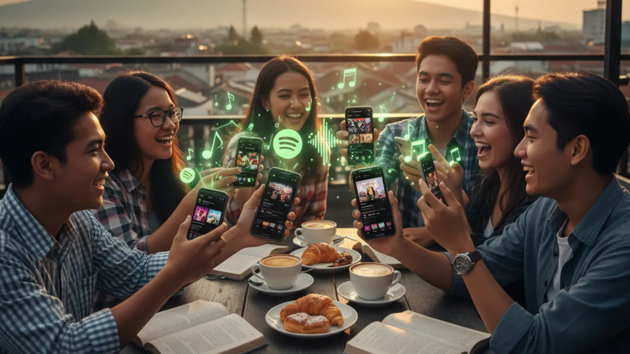 Alternatif Berbagi Musik Spotify (c) Ilustrasi AI