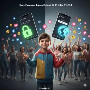 Perbedaan Antara Akun Privat dan Publik di TikTok (c) Ilustrasi AI