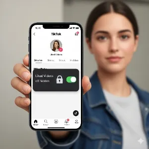 Cara Menyembunyikan Video yang Disukai di TikTok (c) Ilustrasi AI