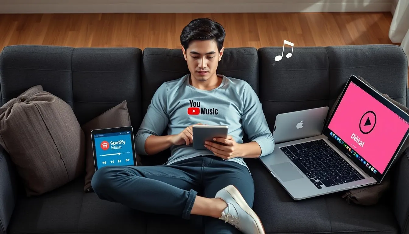 Perbandingan Spotify dengan Layanan Streaming Musik Lain (c) Ilustrasi AI