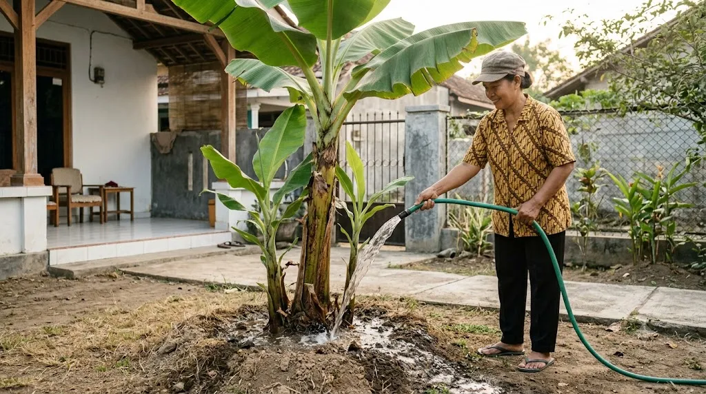Lakukan Penyiraman Secara Teratur, (Gambar: AI Generated)