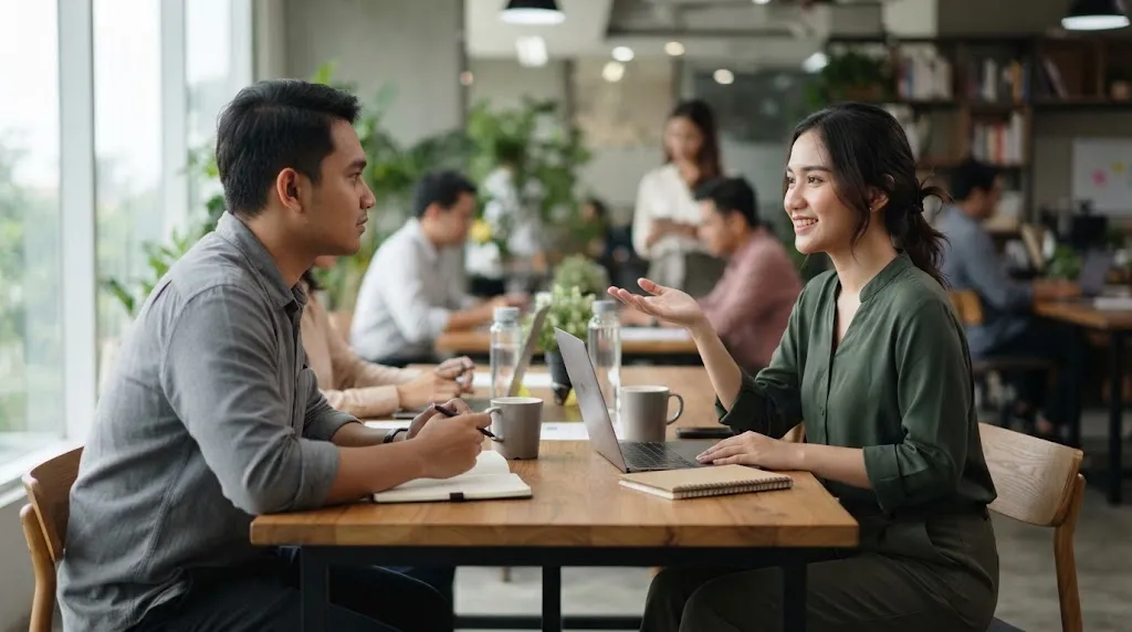 Ciri Orang dengan Kepercayaan Diri Tinggi dalam Percakapan (AI Generated)