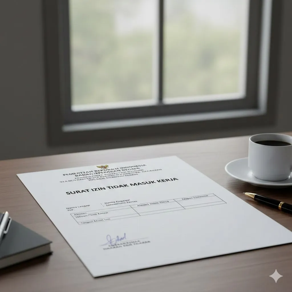 Komponen Penting dalam Surat Izin Tidak Masuk Kerja PNS (c) Ilustrasi AI