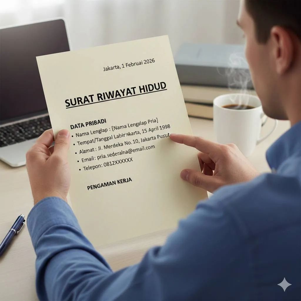 Contoh Surat Riwayat Hidup untuk Profesional Berpengalaman  (c) Ilustrasi AI