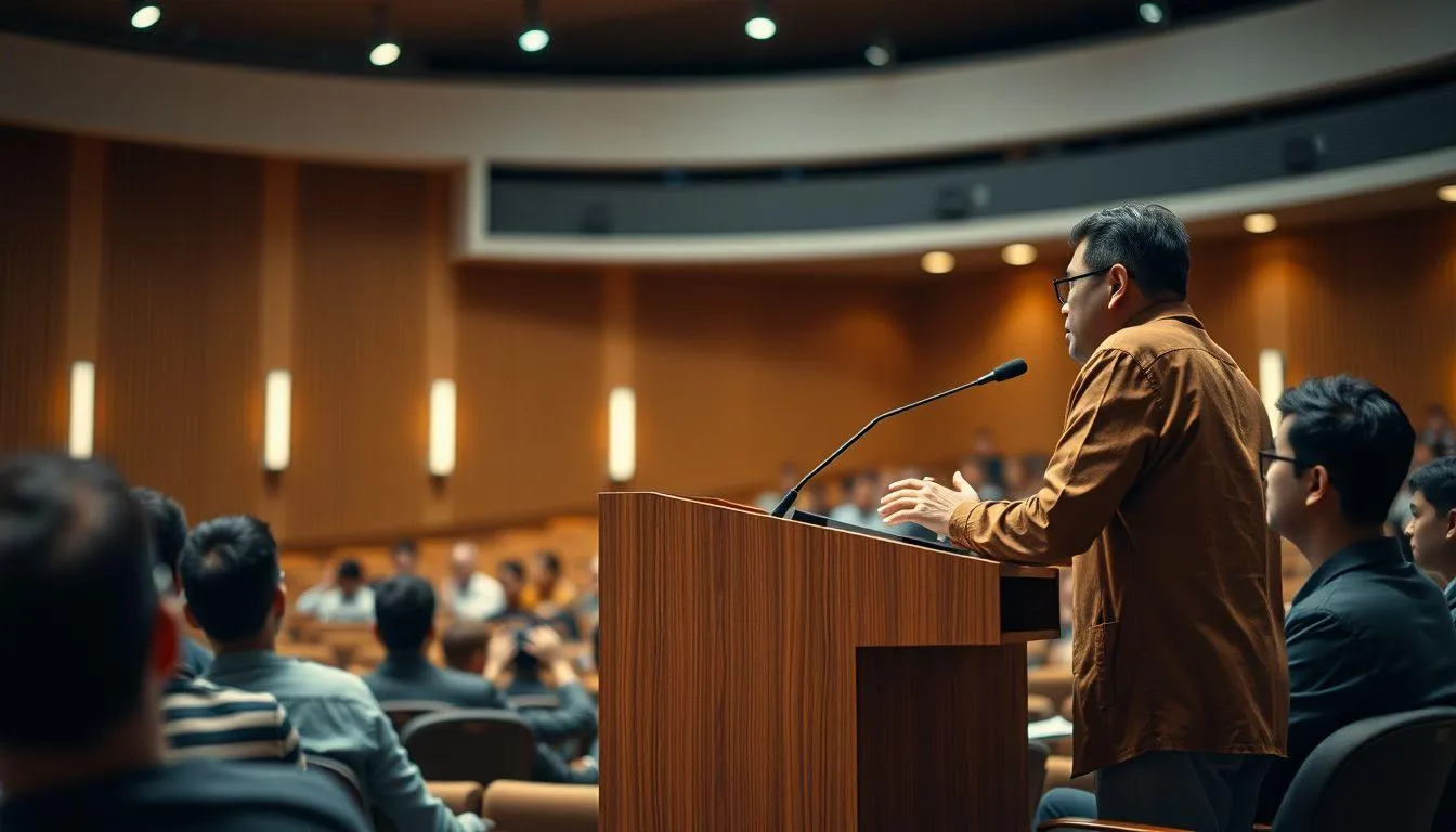 Struktur Teks Ceramah yang Efektif (c) Ilustrasi AI