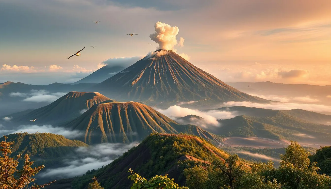 Contoh Teks Deskripsi Keagungan Gunung (c) Ilustrasi AI