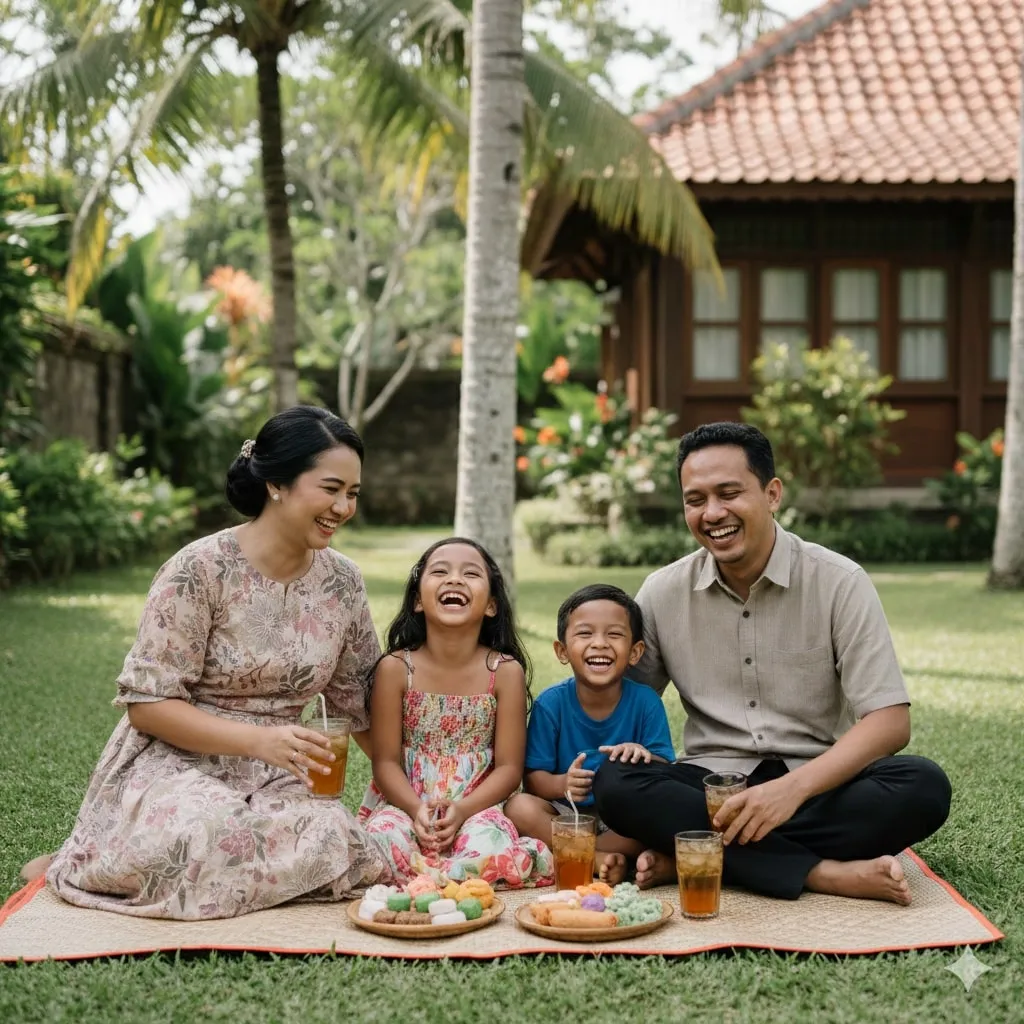 Pengertian dan Karakteristik Teks Deskripsi Keluarga (c) Ilustrasi AI