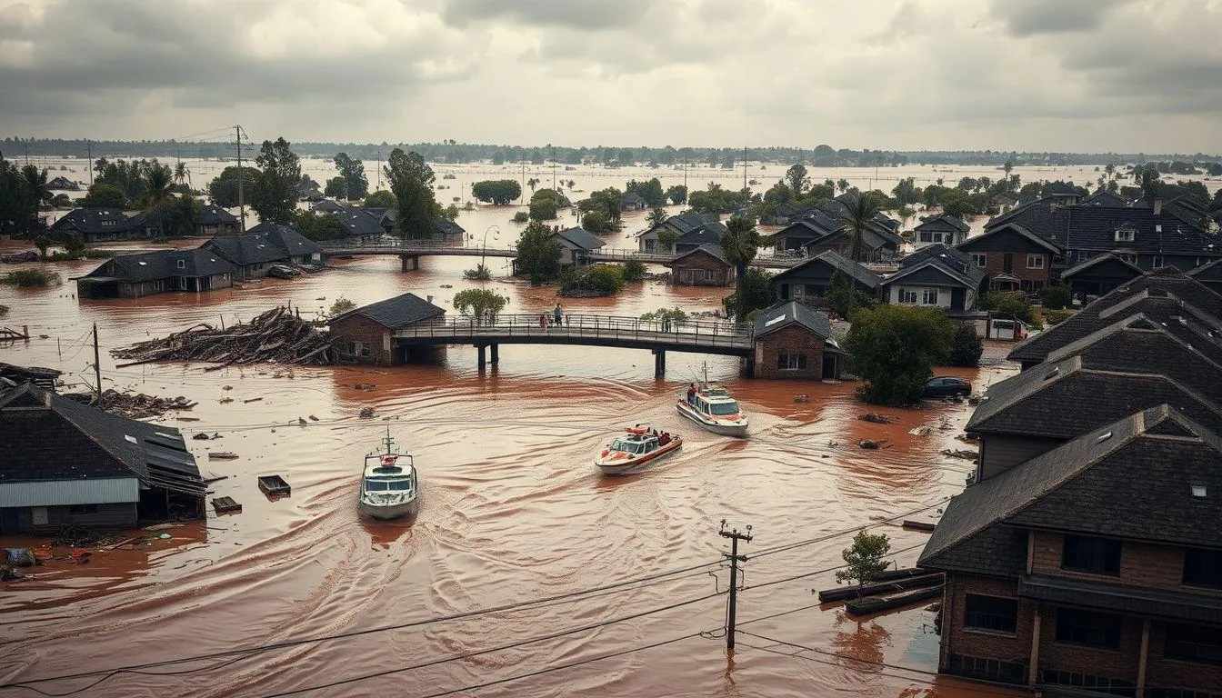 Contoh Teks Eksplanasi Dampak Banjir (c) Ilustrasi AI