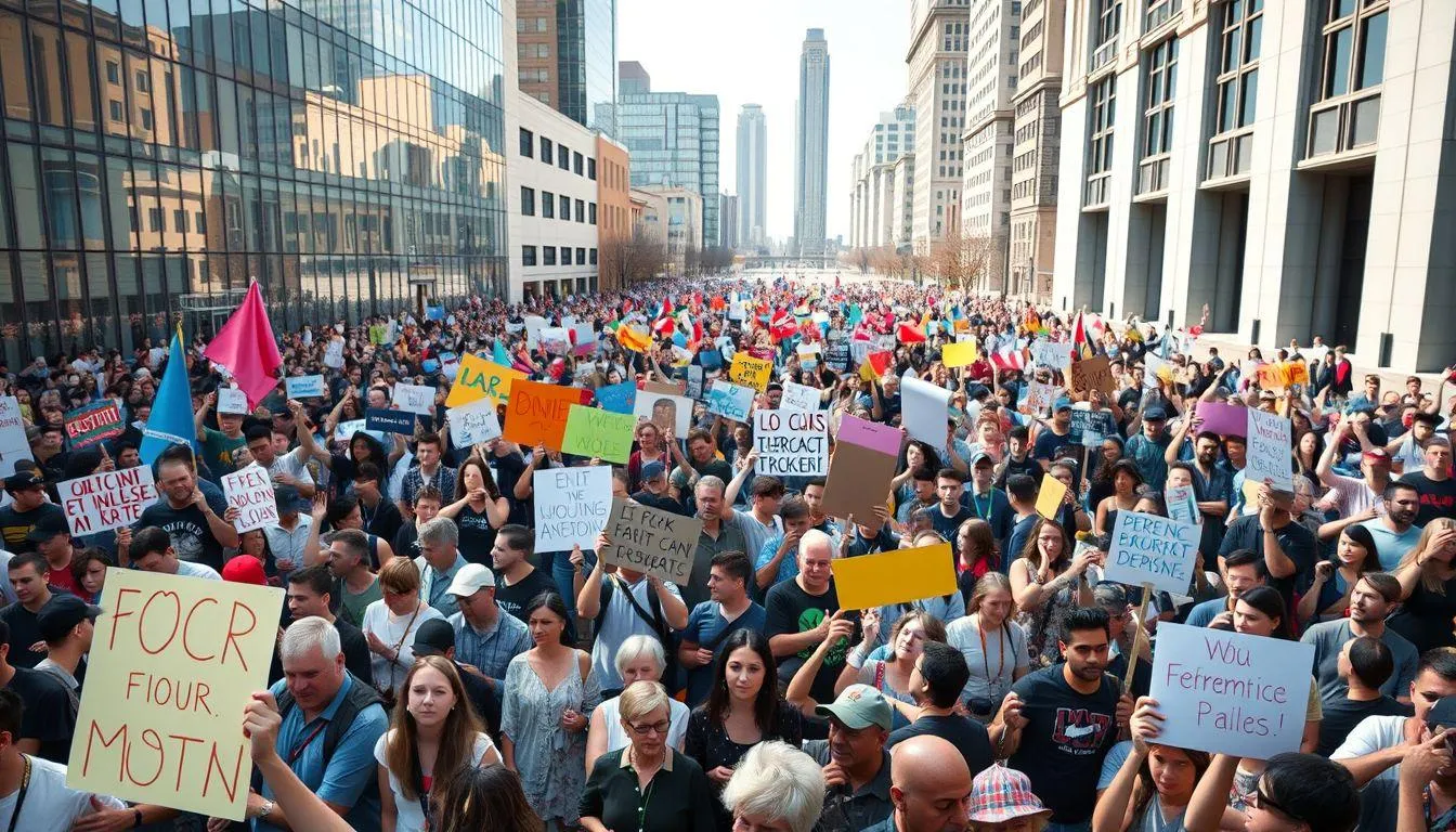 Contoh Teks Eksplanasi Fenomena Sosial: Demonstrasi Massa (c) Ilustrasi AI