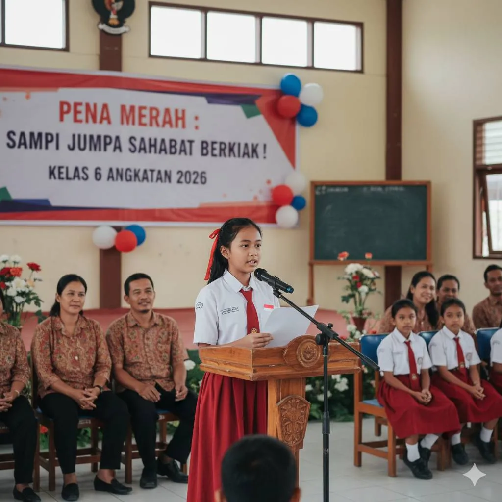 Contoh Pidato Perpisahan untuk Kelas 6 SD (c) Ilustrasi AI