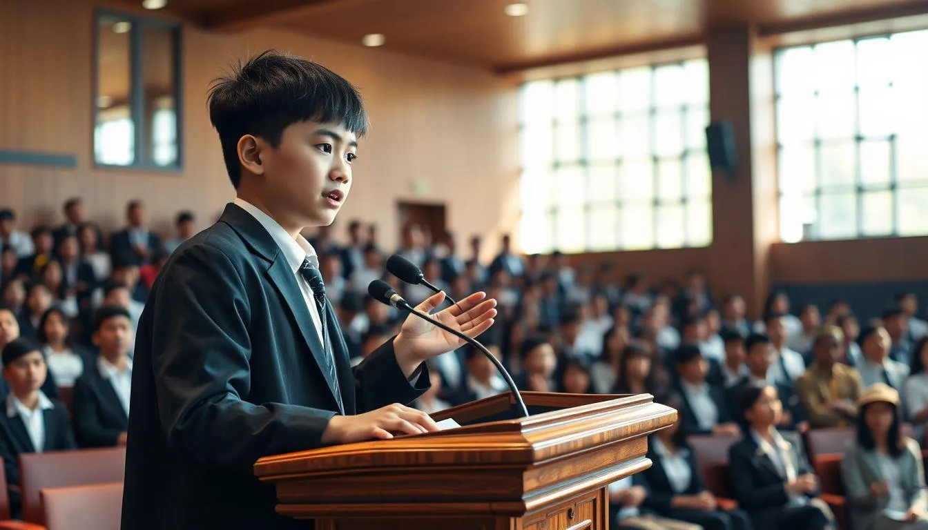 Struktur dan Komponen Pidato Perpisahan Kelas (c) Ilustrasi AI