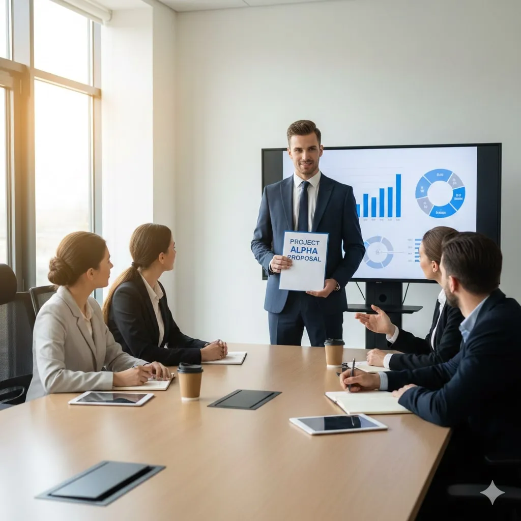 Struktur dan Komponen Penting dalam Proposal Kegiatan (c) Ilustrasi AI