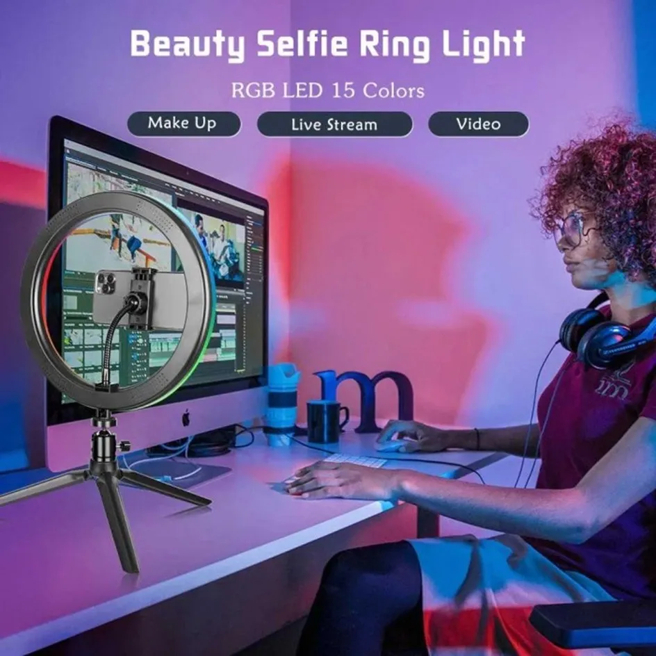 Bikin konten makin glowing dengan Ring Light RGB dari Sultan Stuff Store. (c) Shopee/Sultan Stuff Store. 