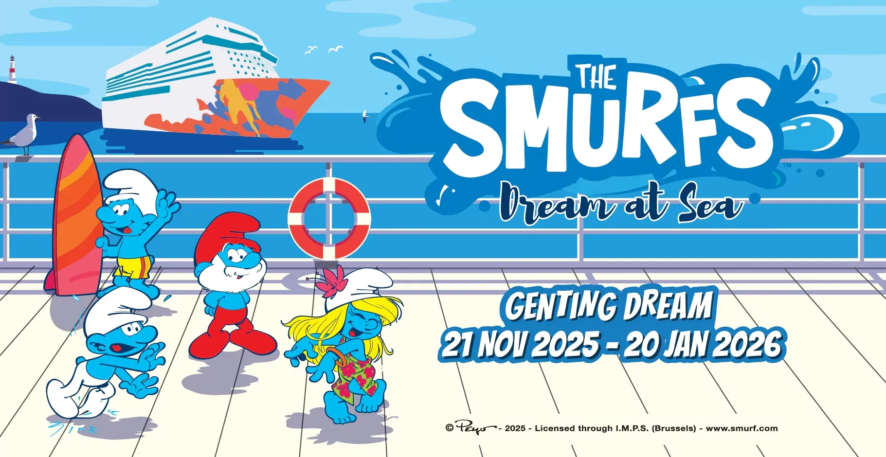 The Smurfs Dream at Sea hadir selama musim liburan. (Cr: stardreamcruises.com)