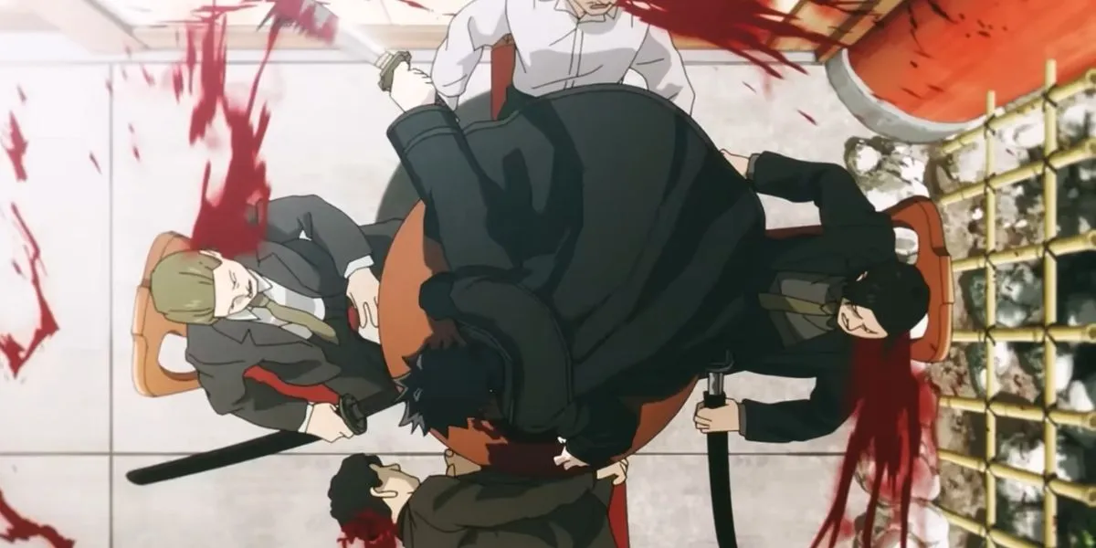 Chihiro Rokuhira membantai kelompok penyihir jahat.( Credit: Youtube.com/crunchyroll)
