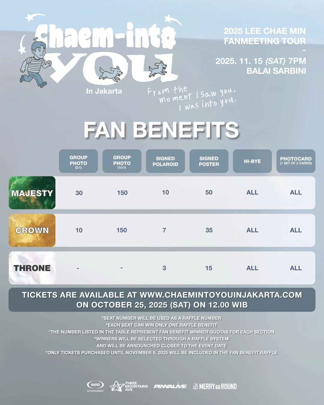 Fan meeting Lee Chae Min digelar 15 November di Balai Sarbini (credit:instagram.com/threemountainsave)