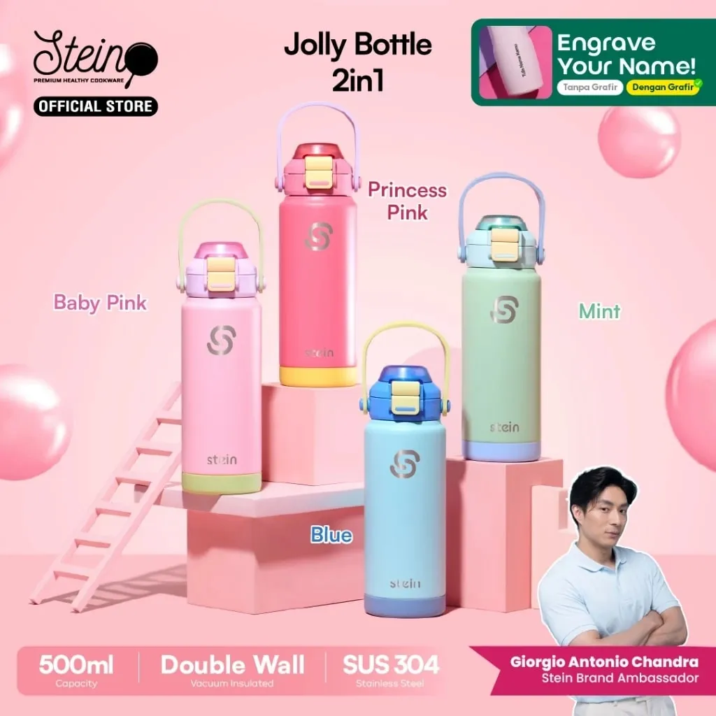 Stein Jolly Bottle 2in1 untuk outdoor dan olahraga. (Shopee/Stein Official Shop)