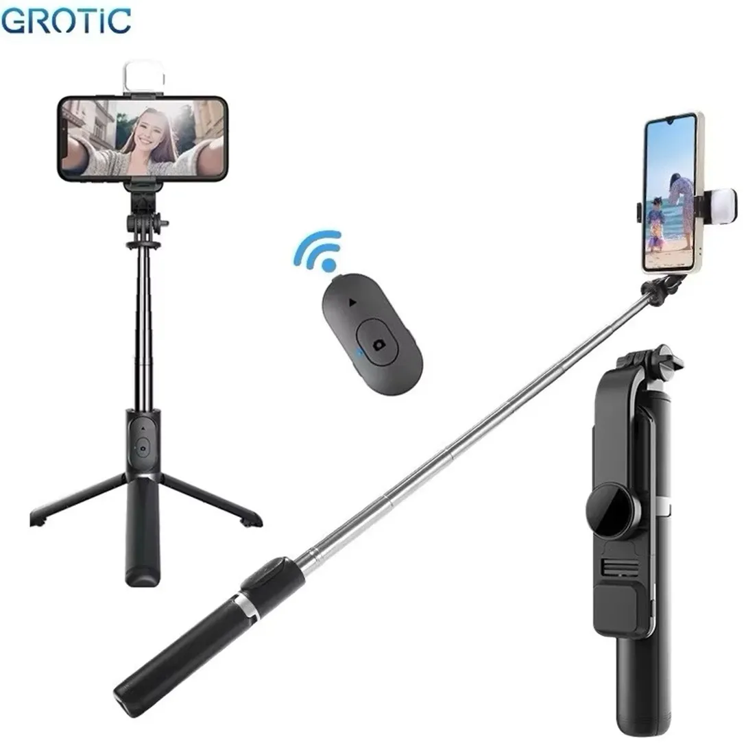 Tripod Multifungsi R1S LED dilengkapi lampu selfie dan remote Bluetooth untuk hasil konten lebih maksimal. (c) Shopee/YP_AKSESORIS_HANDPHONE.