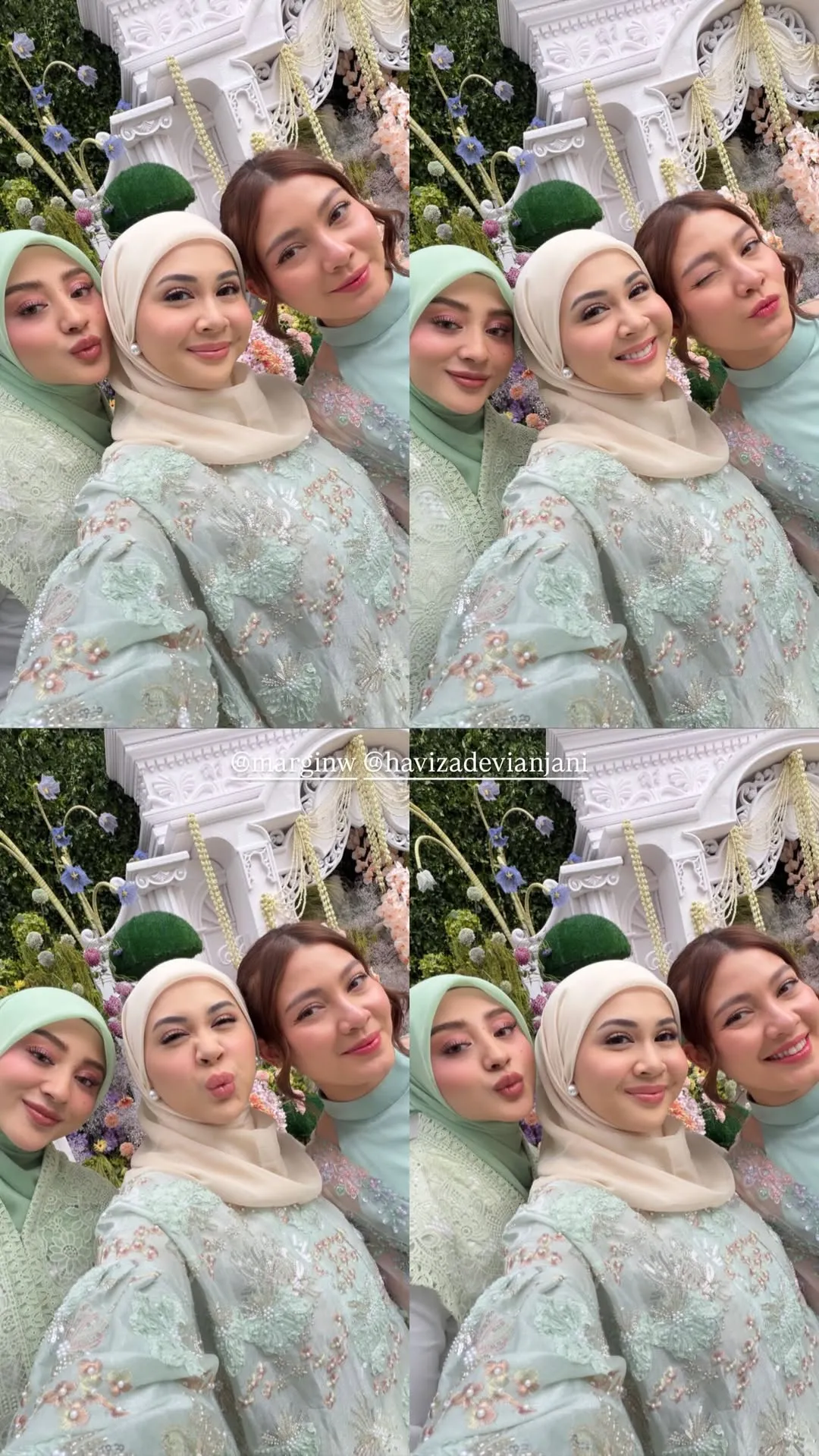 Kesha Ratuliu, Margin Wieheerm dan Haviza Devi pose bersama (credit: Instagram.com/kesharatuliu05/)