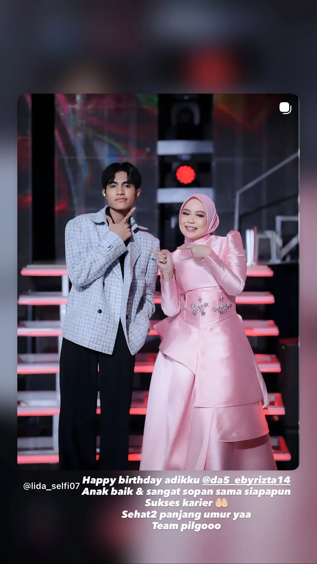 Ucapan Selfi untuk Eby (credit: instagram.com/lida_selfi07)