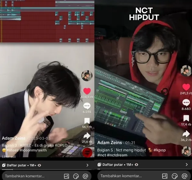 Beberapa Korea Hipdut remix viral di akun Adam Zeins / Tiktok adamzeins