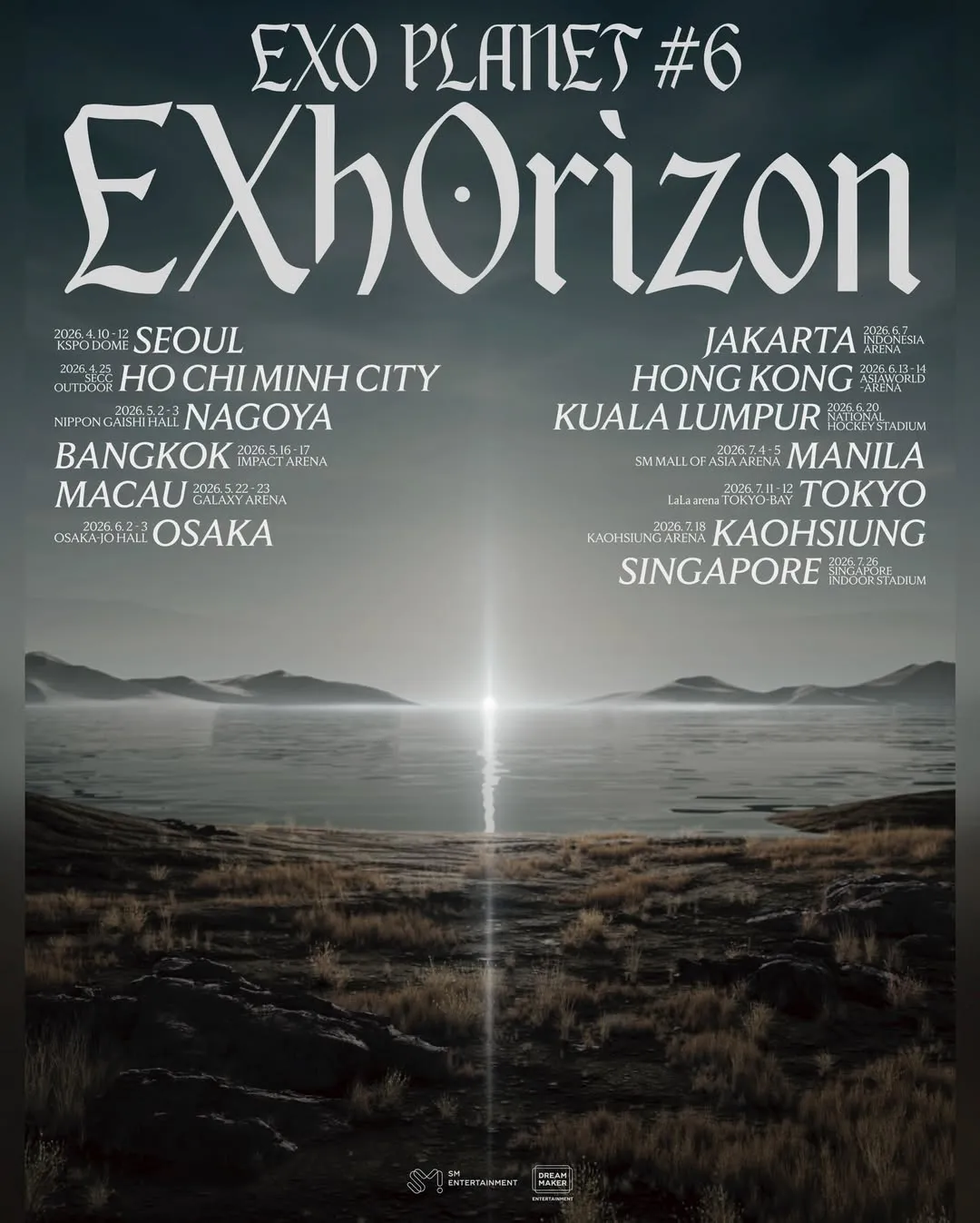 Poster EXO PLANET 6 - EXhOrizon (credit: instagram.com/weareone.exo