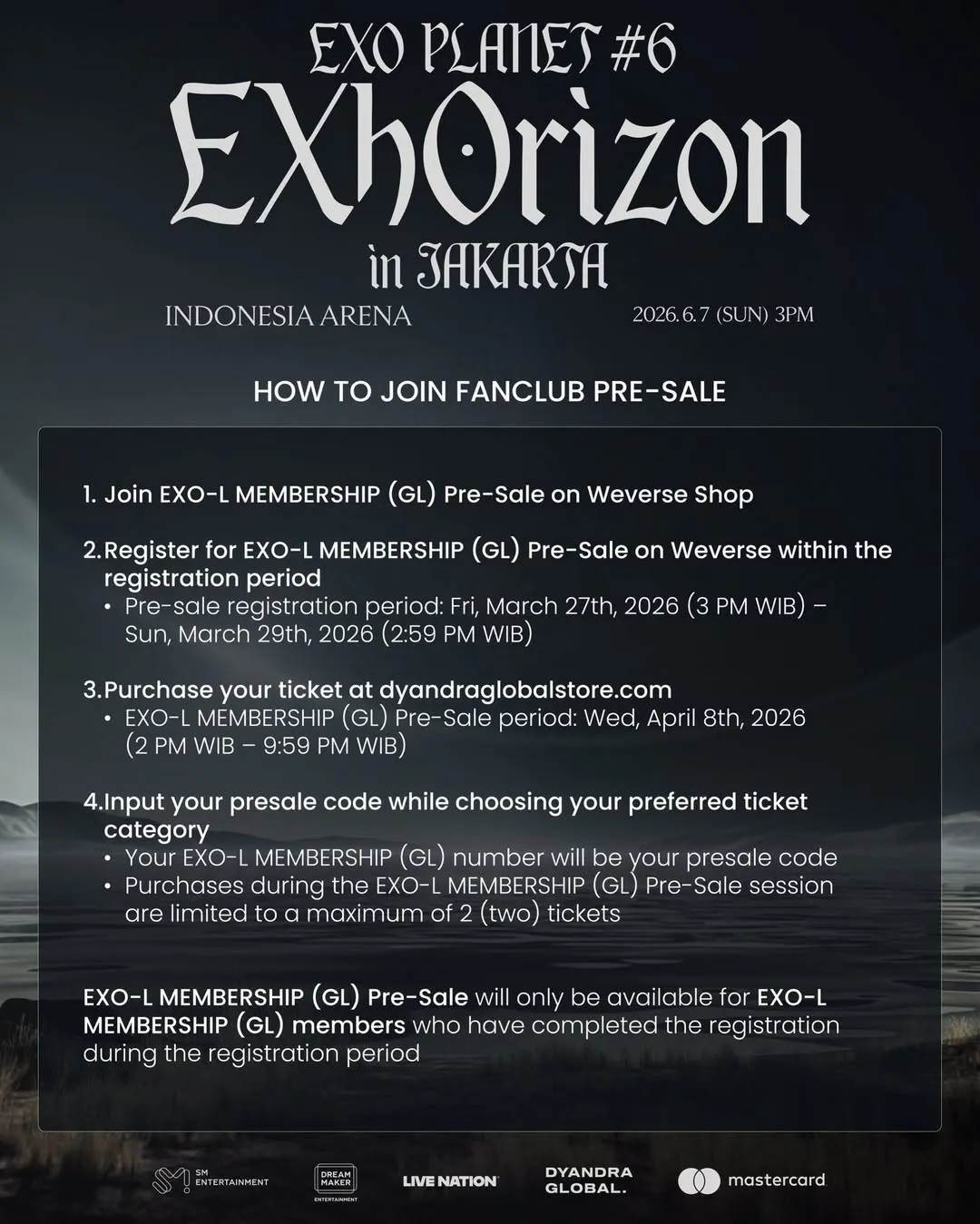 Fanclub Presale EXO PLANET EXhOrizon in JAKARTA (credit: instagram.com/dyandraglobal)
