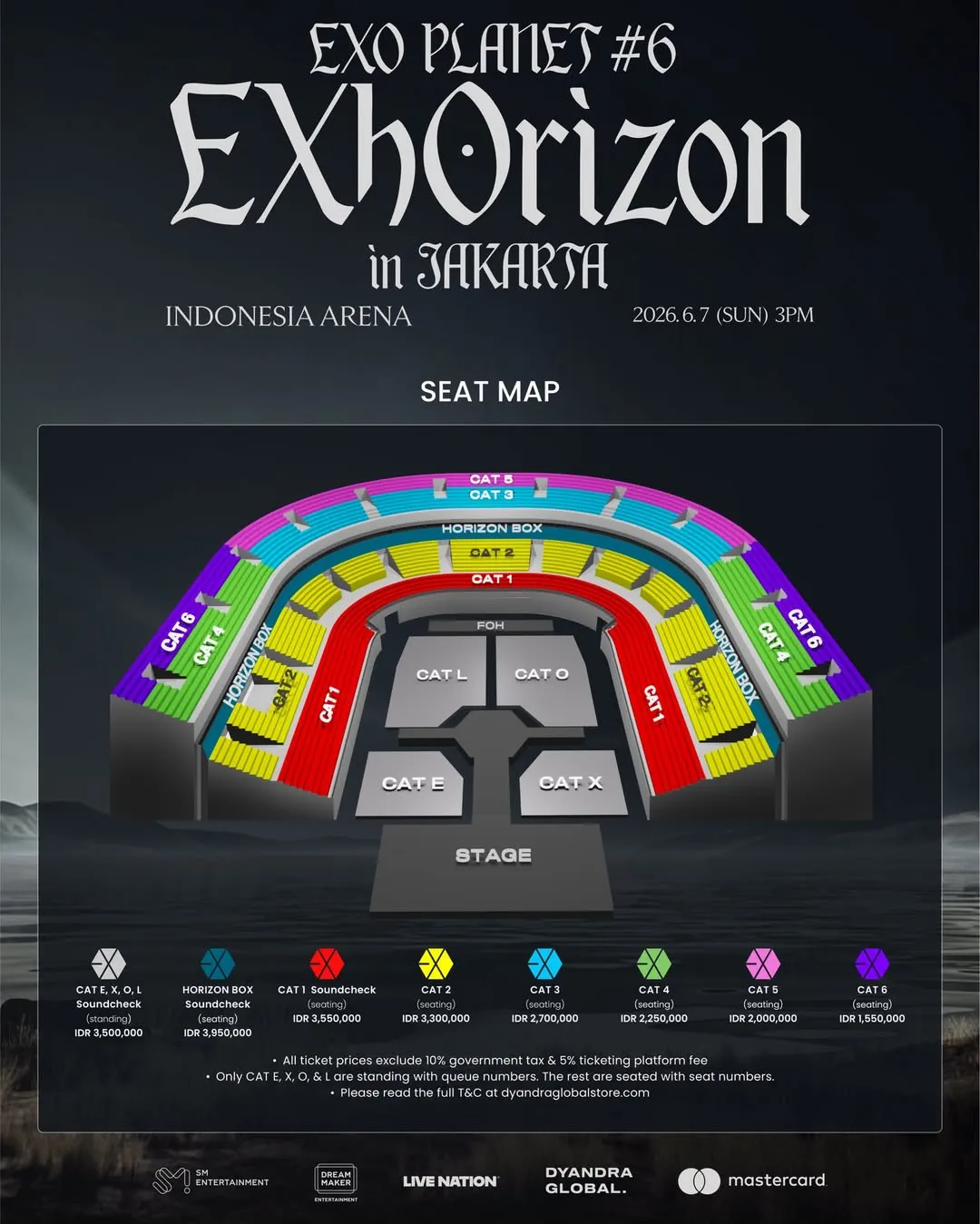 Seat Plan EXO PLANET EXhOrizon in JAKARTA (credit: instagram.com/dyandraglobal)