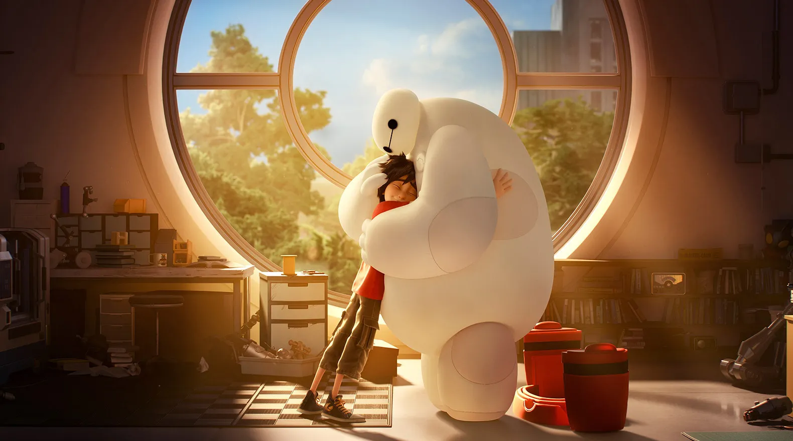 Hiro dan Baymax membangun tim pahlawan teknologi (credit:imdb)