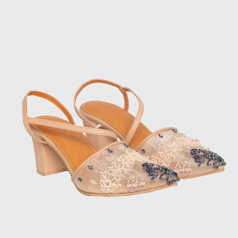 Vivian Heels in Sand Coral - VAIA