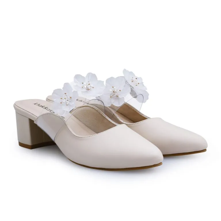 Yui Heels Cream - Khakikakiku 