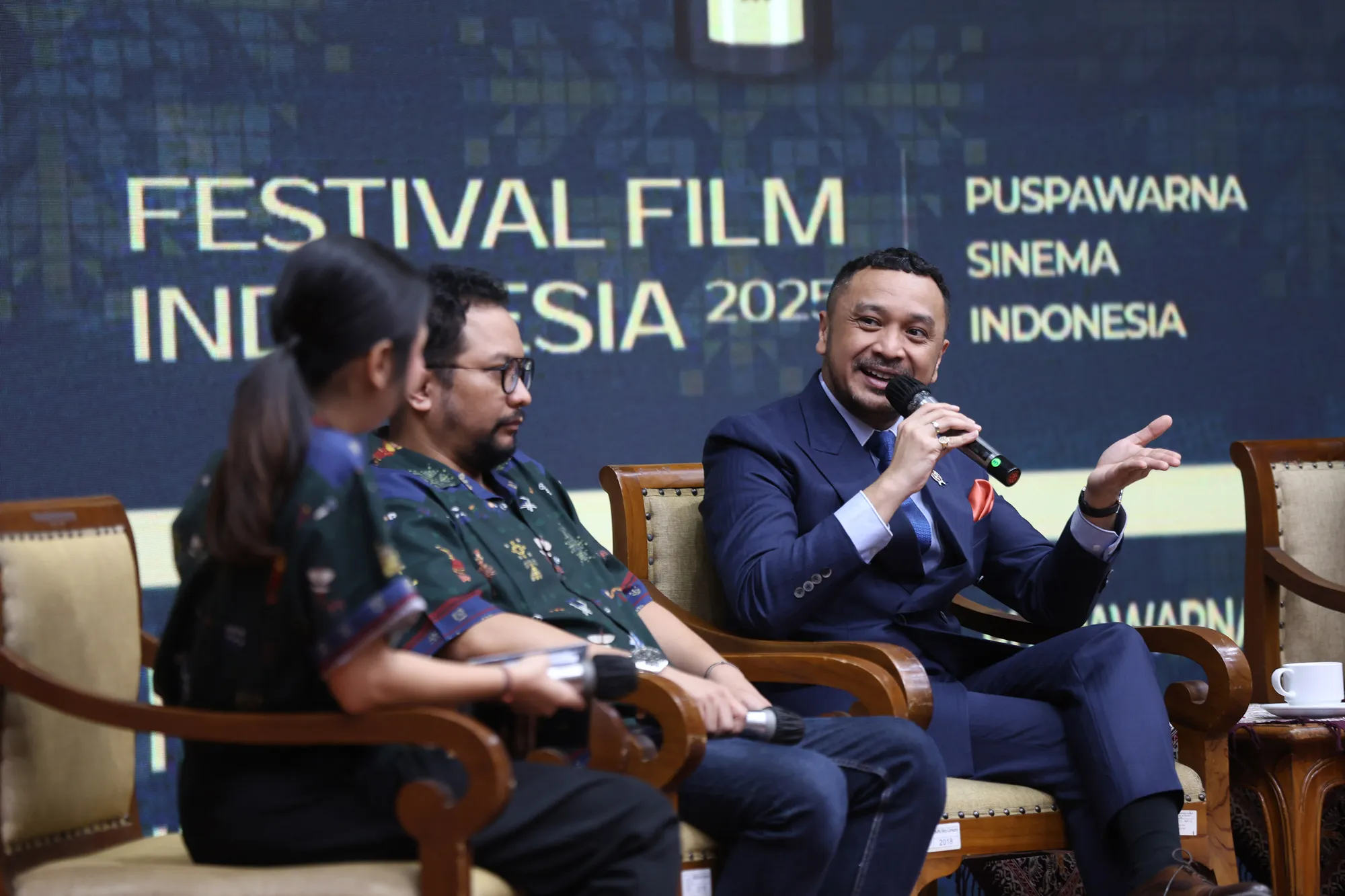 Giring Ganesha Ngobrol di Presscon FFI 2025 (© KapanLagi.com/Budy Santoso)
