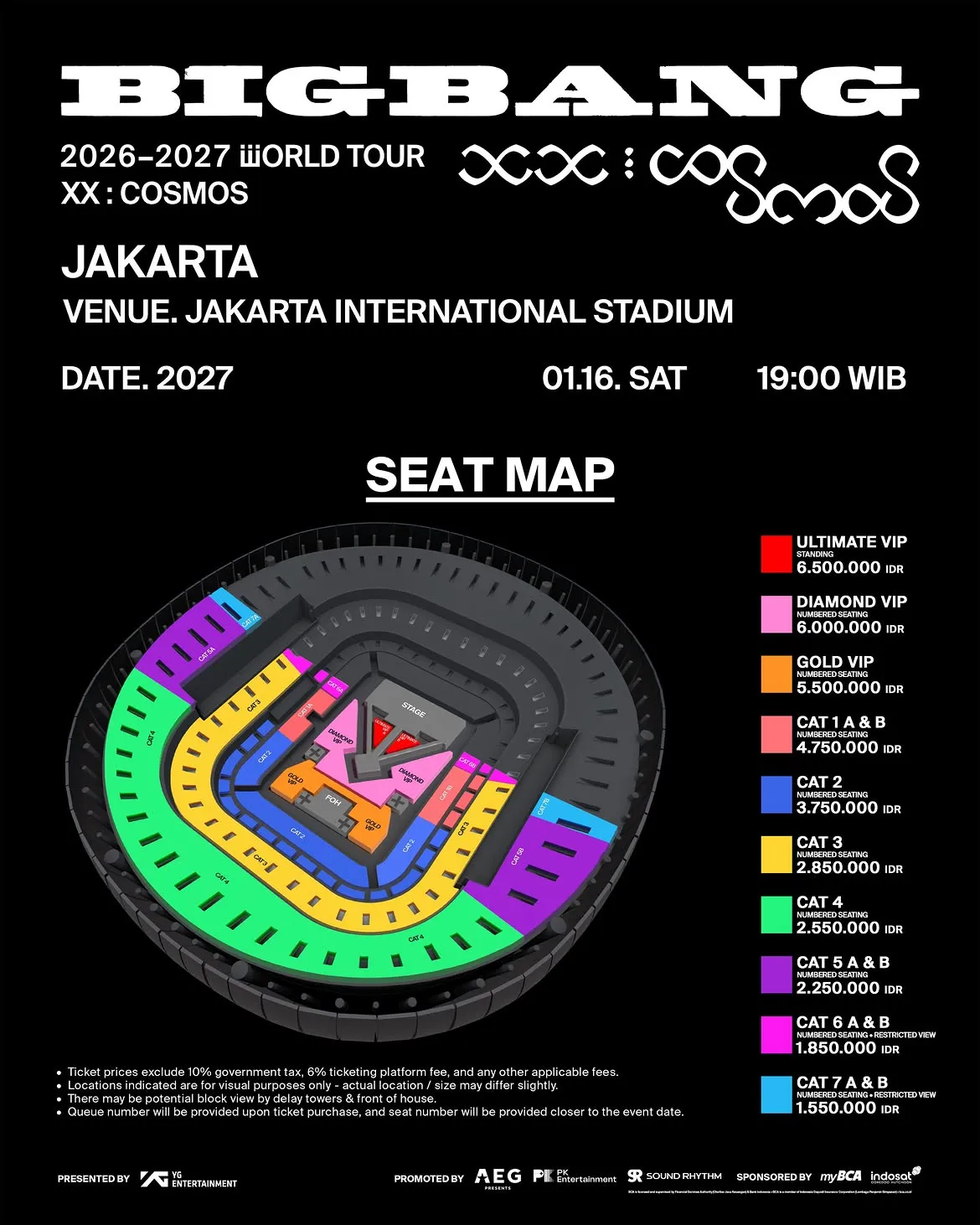 Seat Plan dan Harga Tiket (Credit: instagram.com/pkentertainment.id)