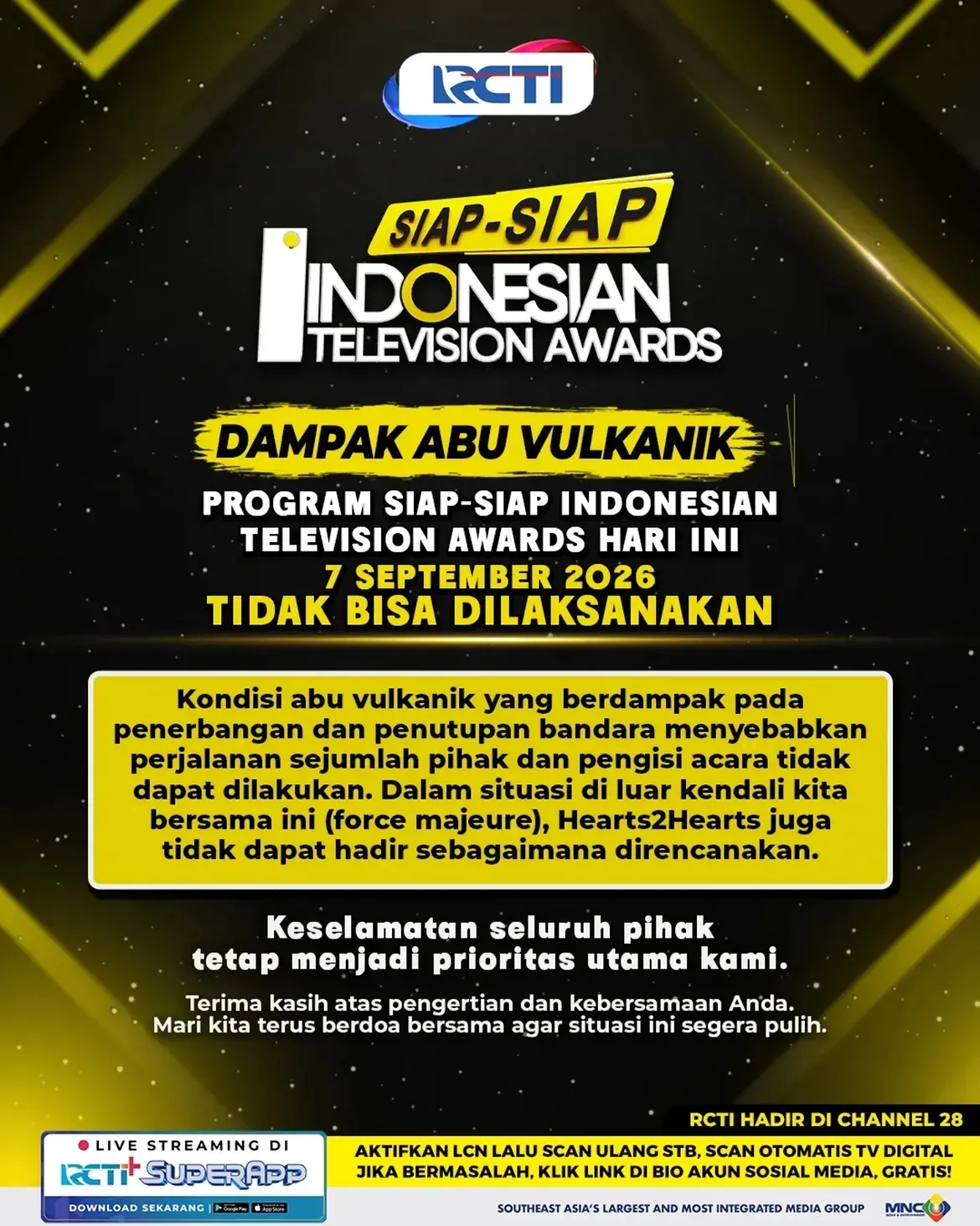 Pengumuman Siap-Siap Indonesian Television Awards © RCTI