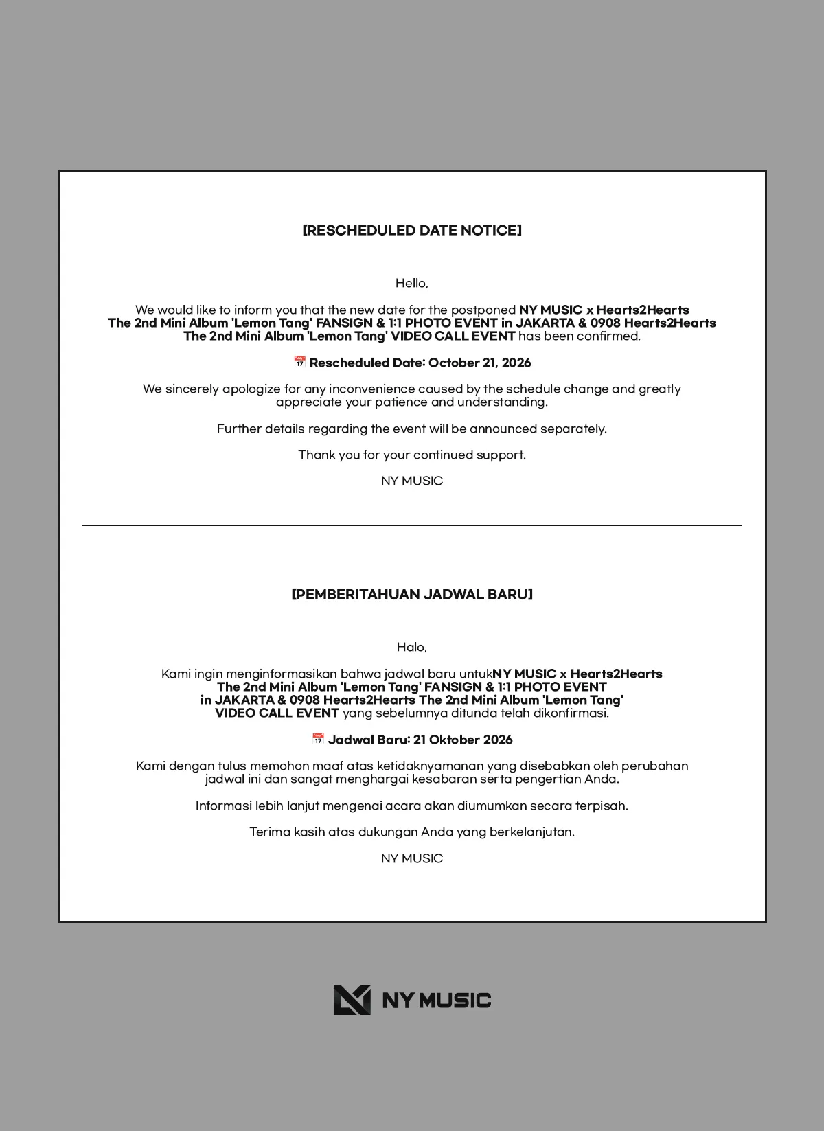 Jadwal Baru Fansign Hearts2Hearts (credit: x.com/nymusickr)