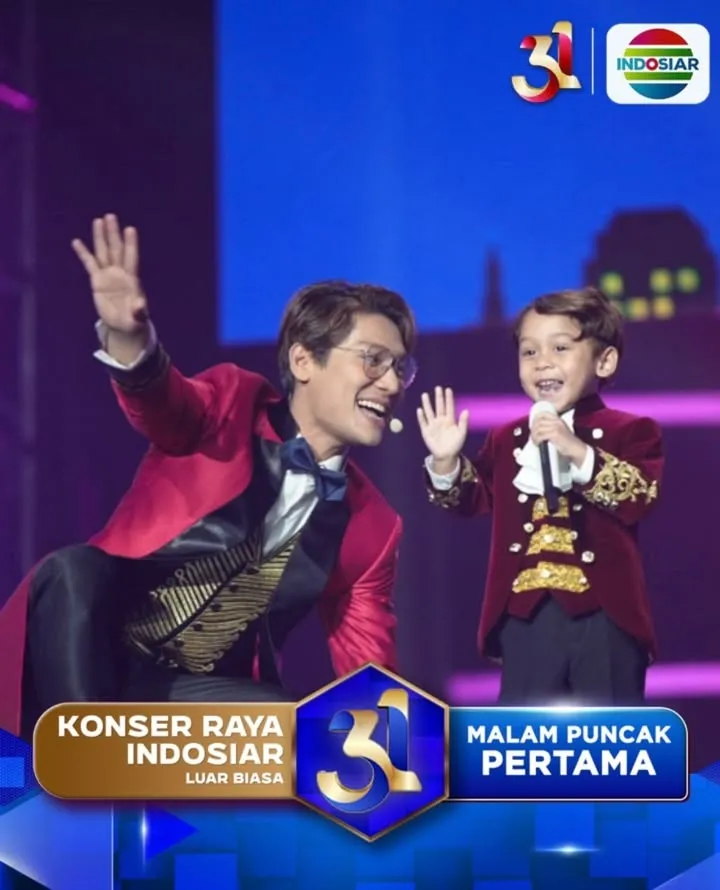 Aksi abang L di HUT Indosiar © instagram.com/indosiar