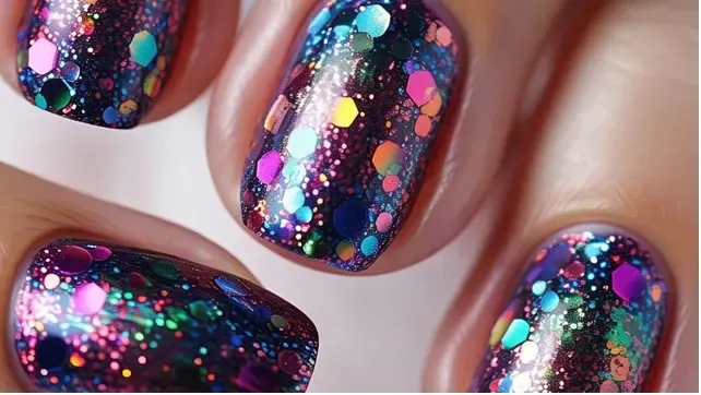 Nail Art Glitter Nails (sumber gambar: Meta AI)