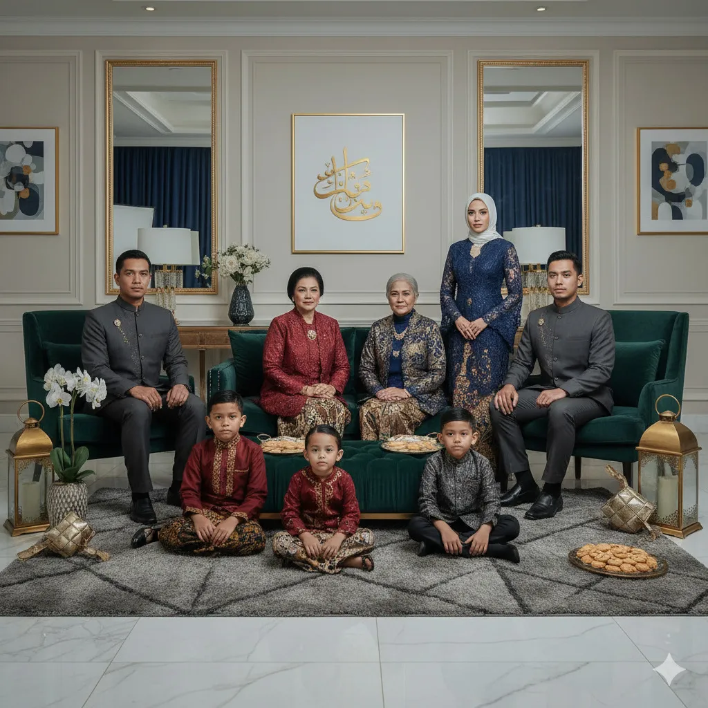 Pose Foto Keluarga Lebaran 2026/image by AI