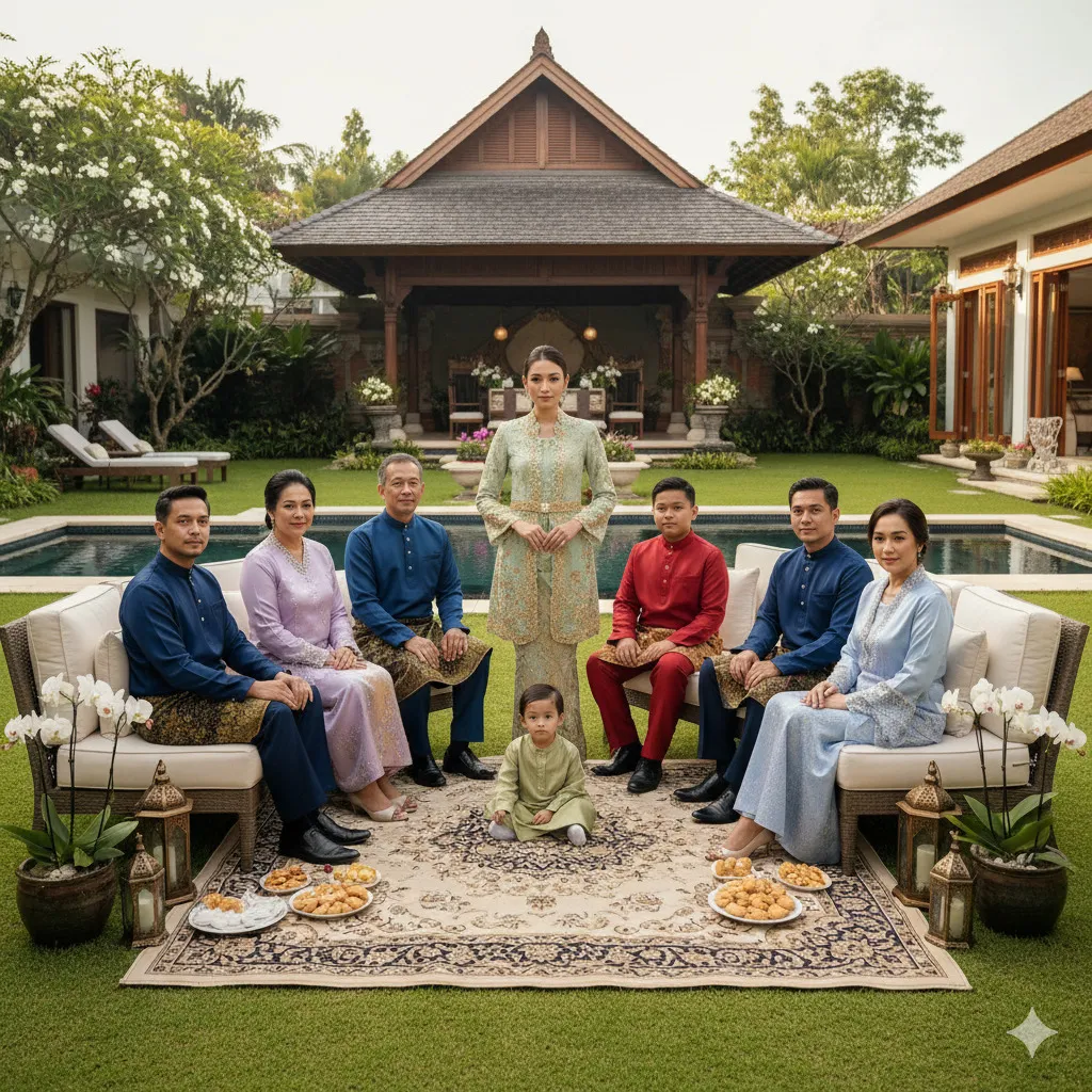 Pose Foto Keluarga Lebaran 2026/image by AI