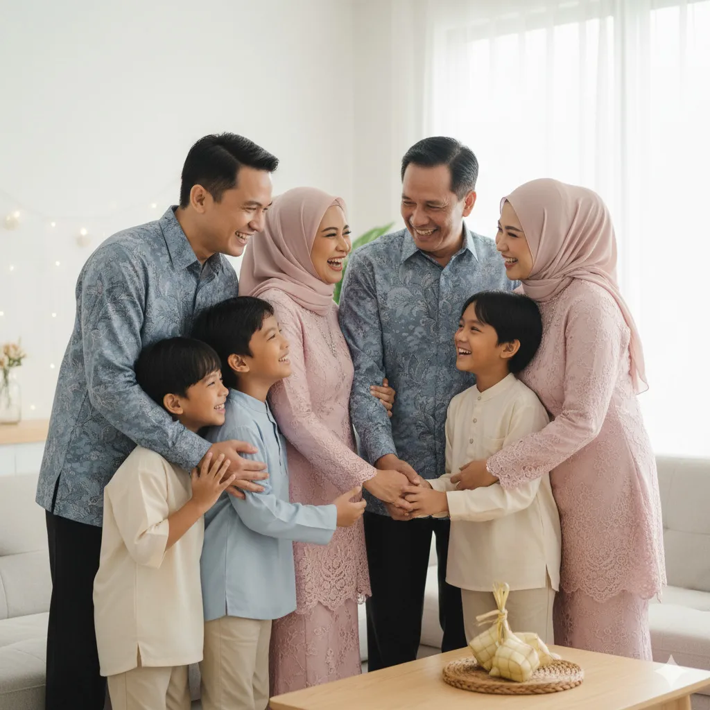 Pose Foto Keluarga Lebaran 2026/image by AI