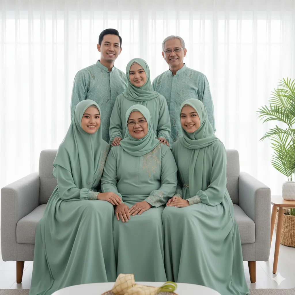 Pose Foto Keluarga Lebaran 2026/image by AI