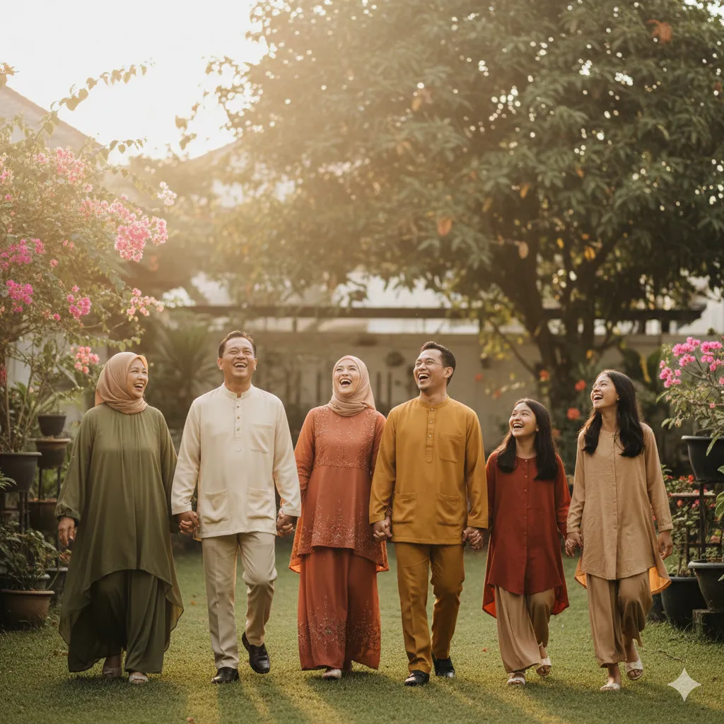 Pose Foto Keluarga Lebaran 2026/image by AI