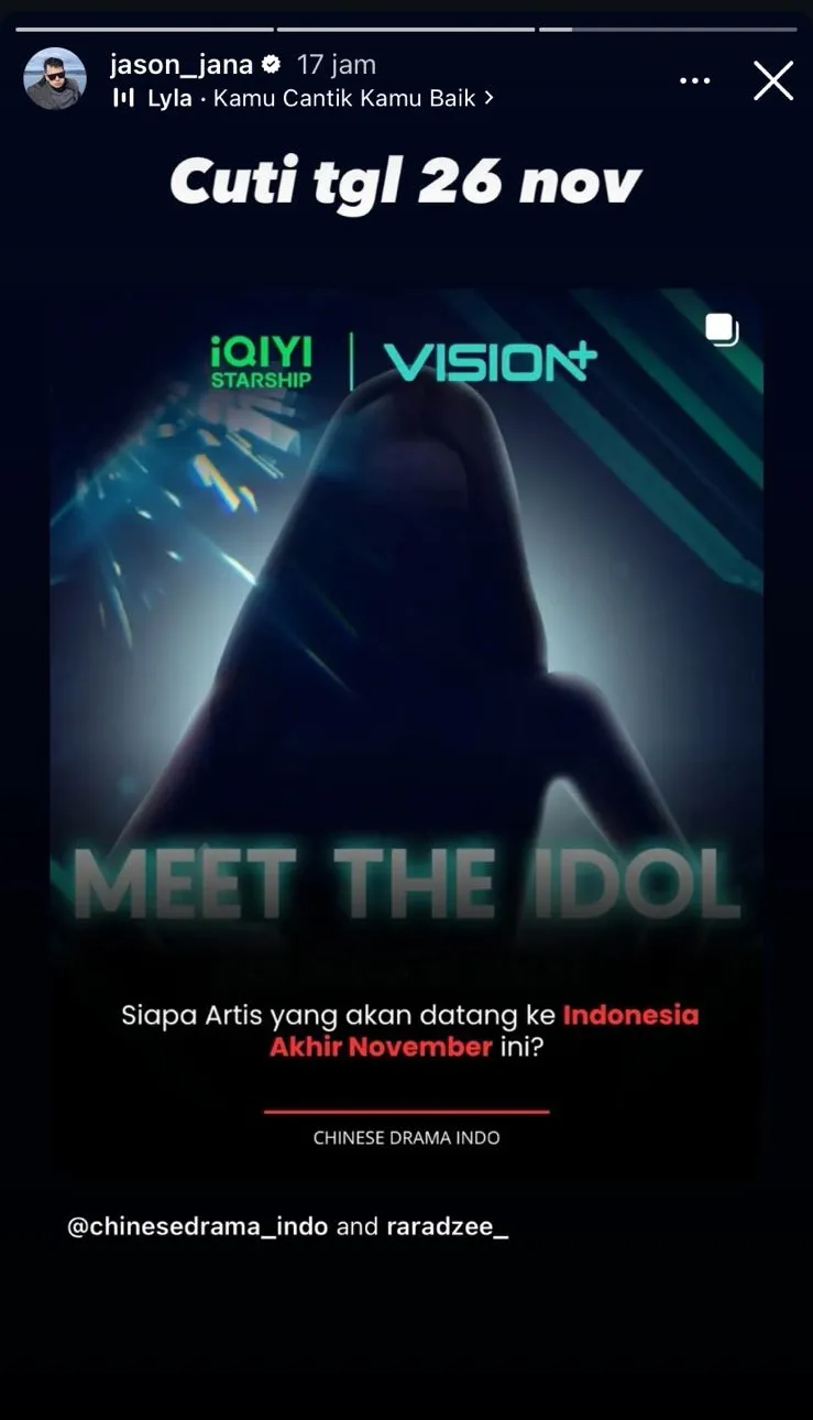 Sinyal Acara Akan Digelar November (credit: Instagram.com/jason_jana/)