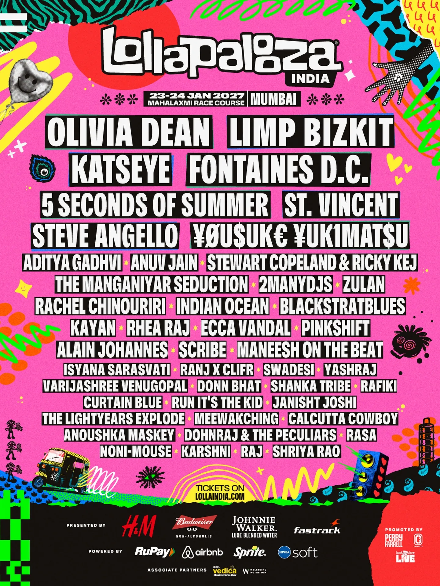 Daftar lineup Lollapalooza India 2027 (instagram.com/lollaindia)