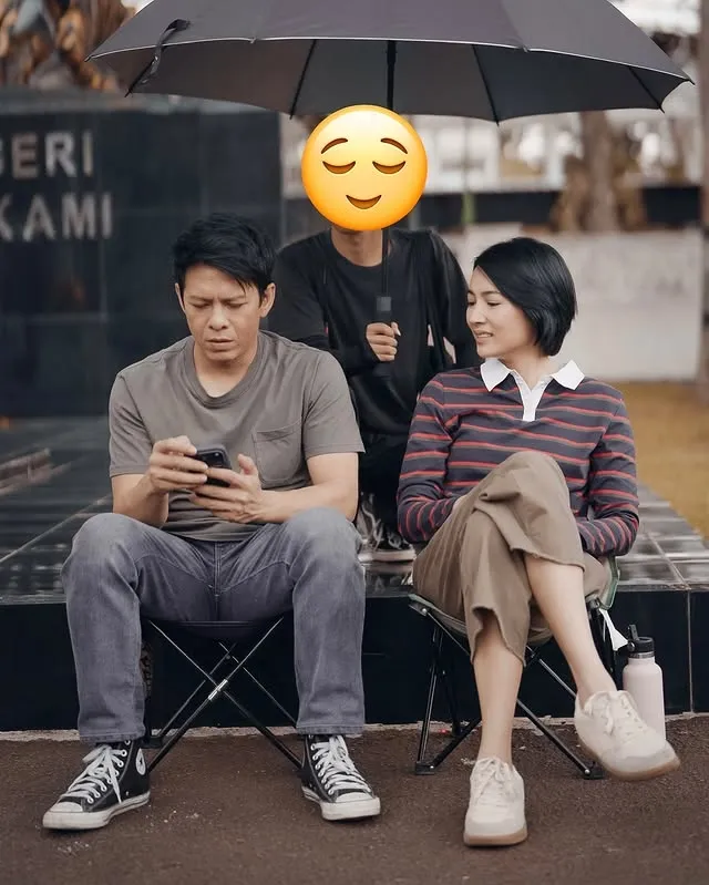Ariel dan Niken Anjani di lokasi syuting © instagram.com/arielnoah
