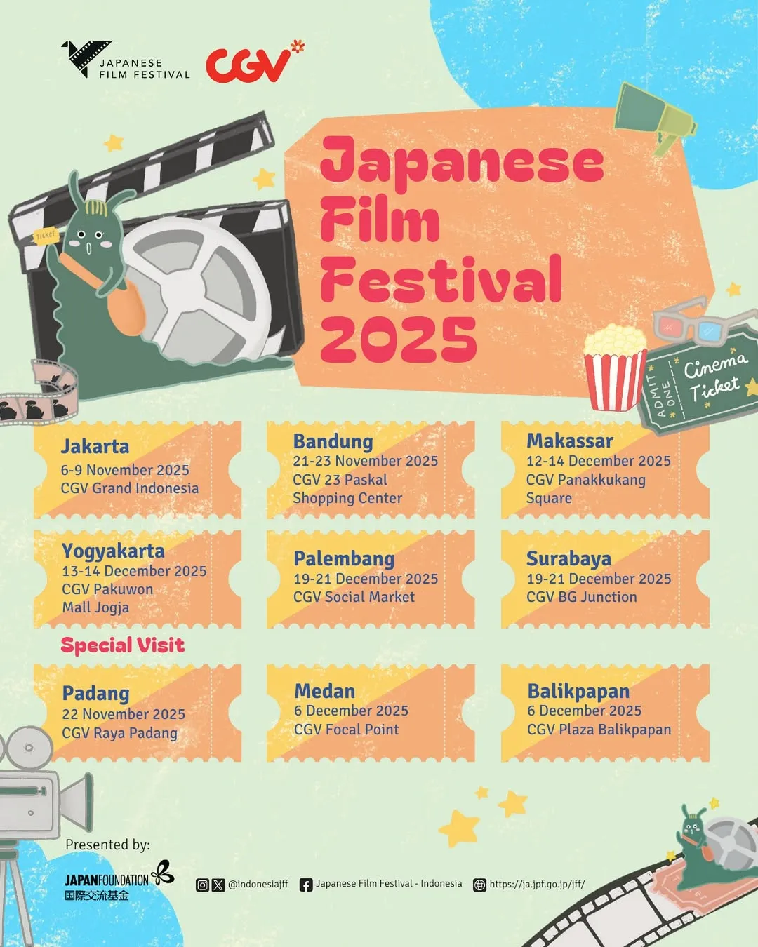 Poster Jadwal JFF 2024 Di Indonesia (Credit: instagram.com/@indonesiajff)