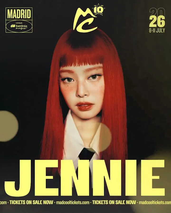 Jennie BLACKPINK tampil di Mad Cool Festival 2026 (credit: X/@oddatelier)