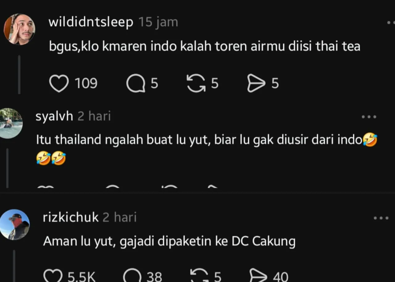 Komentar kocak netizen  (Threads.com/Jirayutdaa4official)